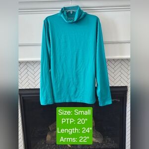 Susan Gravier Essentials Long Sleeve Ruched Turtleneck Top, EUC, Size Small